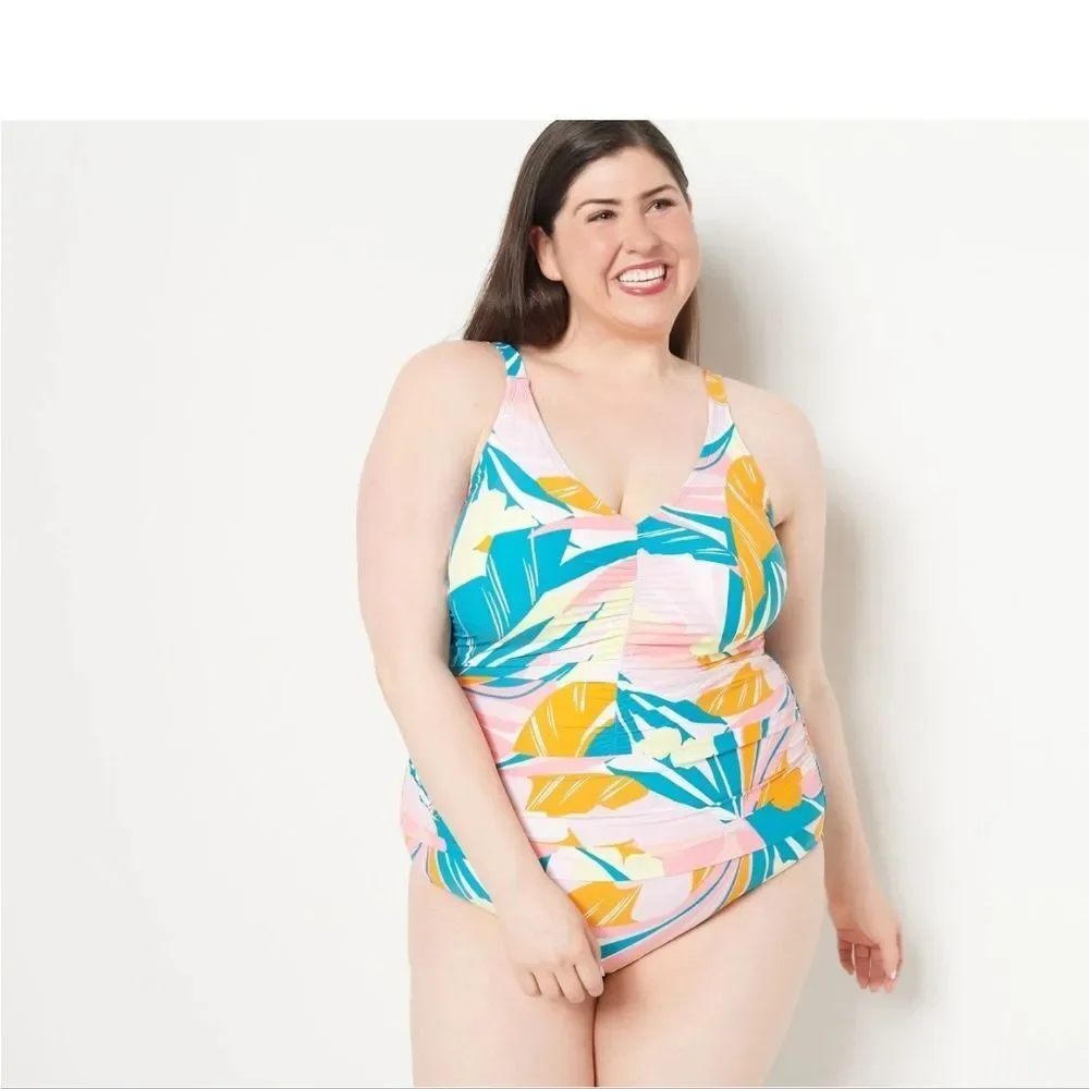 NWT Jantzen Palms In Paradise Mio Mia! Underwire One Piece Swimsuit